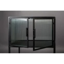Meuble De Rangement Small Boli Métal Noir Et Verre - Dutchbone -Magasin À Domicile meuble de rangement small boli metal noir et verre dutchbone 6