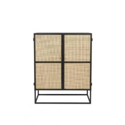 Meuble Deux Portes Bois Et Rotin Guuji