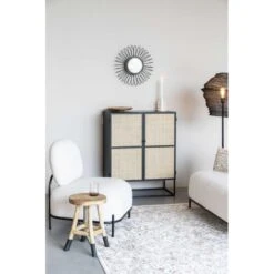 Meuble Deux Portes Bois Et Rotin Guuji -Magasin À Domicile meuble deux portes bois rotin guuji 9