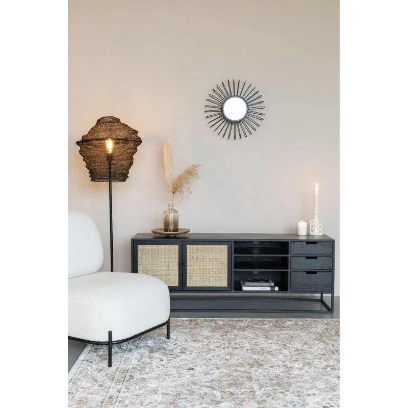 Meuble TV Buffet Bois Et Rotin Guuji 4 Meuble TV Buffet Bois Et Rotin Guuji – Image 2