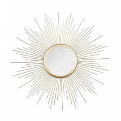 Miroir Rond 60 Cm Métal Et Or Sunny