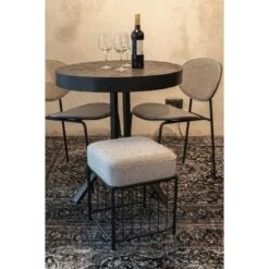 Petit Tabouret Carré Avec Coussin Milou -Magasin À Domicile petit tabouret carre avec coussin milou 4