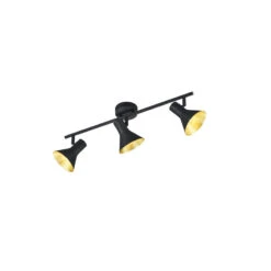 Trio Plafonnier Nina Industriel Noir Mat 3 Lampes