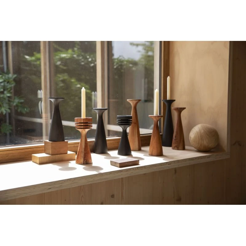 Porte Bougie En Bois Taille L - Flames - Zuiver 4 Porte Bougie En Bois Taille L - Flames - Zuiver – Image 2