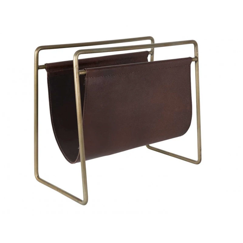 Porte-revues Vintage Métal Cuir SCHOLAR - Dutchbone 3 Porte-revues Vintage Métal Cuir SCHOLAR - Dutchbone