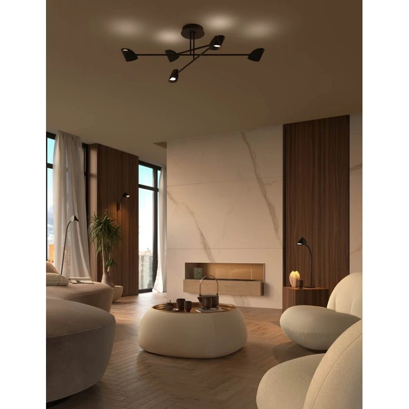 Semi-plafonnier Led Design Capuccina 6L 115 Cm- Mantra 4 Semi-plafonnier Led Design Capuccina 6L 115 Cm- Mantra – Image 2