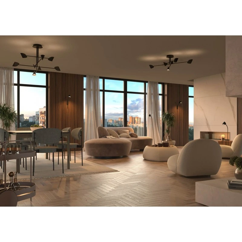 Semi-plafonnier Led Design Capuccina 6L 90 Cm- Mantra 4 Semi-plafonnier Led Design Capuccina 6L 90 Cm- Mantra – Image 2