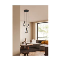 Trio Suspension 3 Lampes En Verre - DIVA -Magasin À Domicile suspension 3 lampes verre diva 1