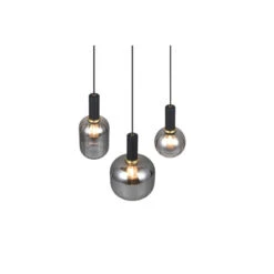 Trio Suspension 3 Lampes En Verre - DIVA -Magasin À Domicile suspension 3 lampes verre diva 4