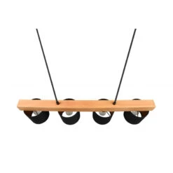 Trio Suspension CAMERON En Ligne Bois Et Tissus 4 Lampes -Magasin À Domicile suspension cameron ligne bois tissus 4 lampes 10