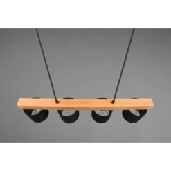 Trio Suspension CAMERON En Ligne Bois Et Tissus 4 Lampes -Magasin À Domicile suspension cameron ligne bois tissus 4 lampes 3