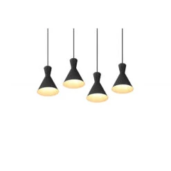 Trio Suspension En Ligne 4 Lampes - Enzo -Magasin À Domicile suspension en ligne 4 lampes enzo 7