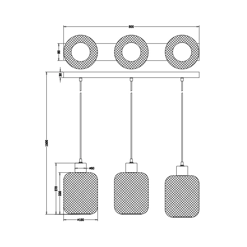 Trio Suspension Trois Lampes Bohème Caliméro 11 Trio Suspension Trois Lampes Bohème Caliméro – Image 9