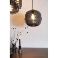 Suspension En Verre Gris Transparent LAUREN L - Boite à Design -Magasin À Domicile suspension verre gris transparent lauren l 1