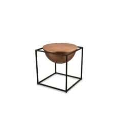 Table Basse 42 X 47,5 Cm Métal Et Bois CELINA -Magasin À Domicile table basse 42 x 475 cm metal bois celina 4