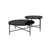 Table Basse Li Double Plateaux Miroir Trempé Noir - Boite à Design -Magasin À Domicile table basse li double plateaux miroir trempe noir boite a design
