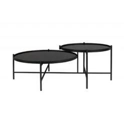 Table Basse Li Double Plateaux Miroir Trempé Noir - Boite à Design -Magasin À Domicile table basse li double plateaux miroir trempe noir boite a design 2