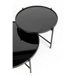 Table Basse Li Double Plateaux Miroir Trempé Noir - Boite à Design -Magasin À Domicile table basse li double plateaux miroir trempe noir boite a design 6