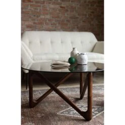 Table Basse Ronde Bois Et Verre Naia - Dutchbone -Magasin À Domicile table basse ronde bois et verre naia dutchbone 2