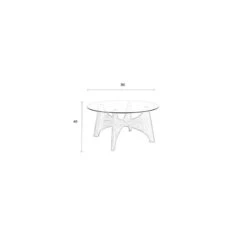 Table Basse Ronde Bois Et Verre Kobe 80cm - Zuiver -Magasin À Domicile table basse ronde bois verre kobe 80cm zuiver 7