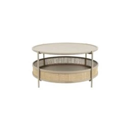 Table Basse Ronde Double Plateaux Makoto