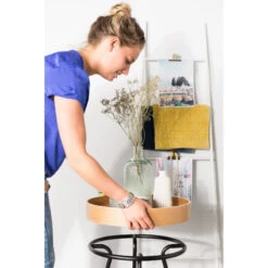 Table Basse Ronde Oak Tray à Plateau Mobile 46.5 Cm - Zuiver -Magasin À Domicile table basse ronde oak tray a plateau mobile 465 cm zuiver 2