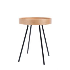 Table Basse Ronde Oak Tray à Plateau Mobile 46.5 Cm - Zuiver -Magasin À Domicile table basse ronde oak tray a plateau mobile 465 cm zuiver 3