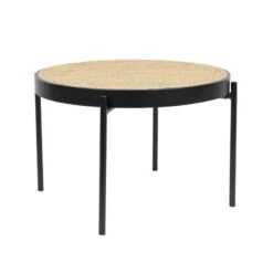 Table Basse SPIKE En Bois Massif Et Rotin - Zuiver