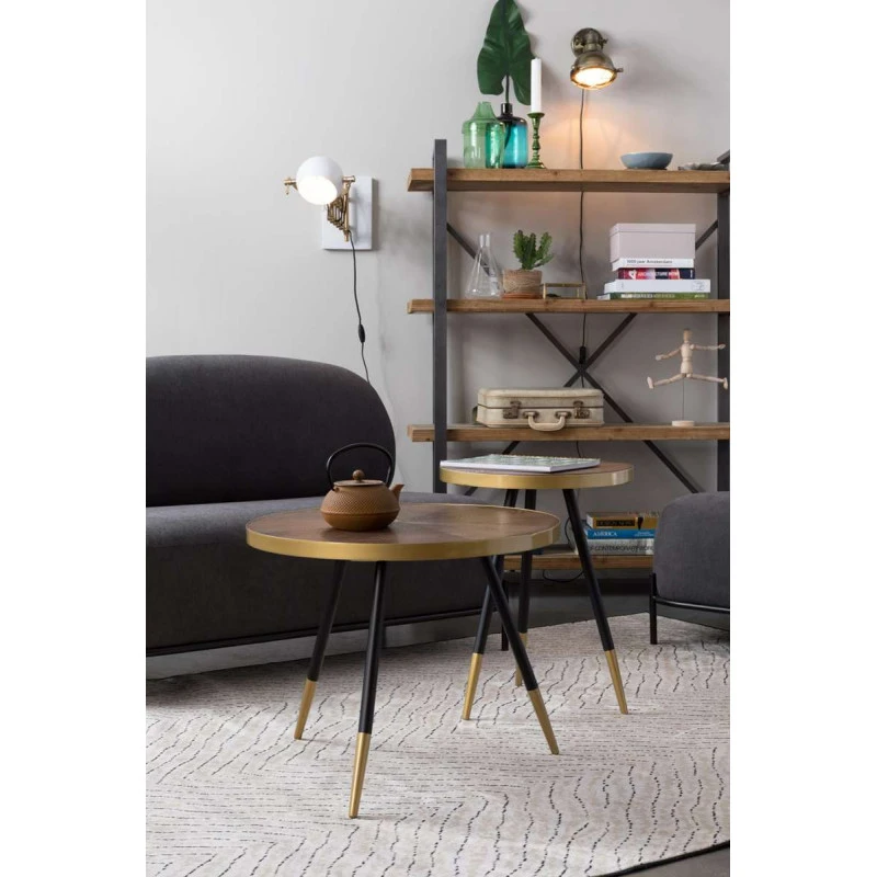 Table Basse Vintage Ronde 61 Cm - DENISE 4 Table Basse Vintage Ronde 61 Cm - DENISE – Image 2