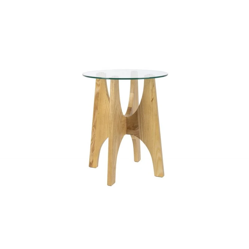 Table D'appoint Ronde Bois Et Verre Kobe - Zuiver 3 Table D'appoint Ronde Bois Et Verre Kobe - Zuiver