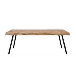 Table De Salle à Manger SURI Teck Et Acier 220 Cm - Boite à Design