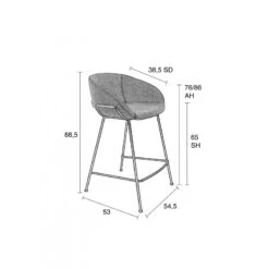 Tabouret De Bar Confort 65cm Feston - Zuiver -Magasin À Domicile tabouret de bar confort 65cm feston zuiver 8
