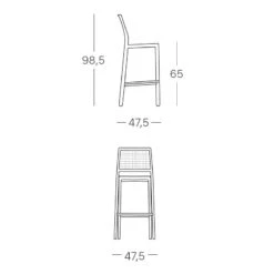 Tabouret De Bar Style Italien EMI H65 Cm - Scab Design -Magasin À Domicile tabouret de bar style italien emi h65 cm scab design 2