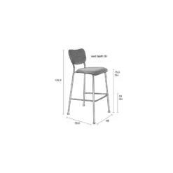 Tabourets De Bar Velours 75 Cm Benson Zuiver - Lot De 2 19 Tabourets De Bar Velours 75 Cm Benson Zuiver - Lot De 2 -Magasin À Domicile tabourets de bar velours 75 cm benson zuiver lot de 2 8