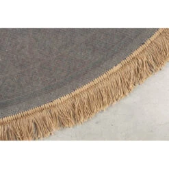 Tapis Raz Rond à Franges 160 Cm - Boite à Design -Magasin À Domicile tapis raz rond a franges 160 cm boite a design 6