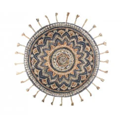Tapis Rond Ethnique à Frange Pix - Dutchbone