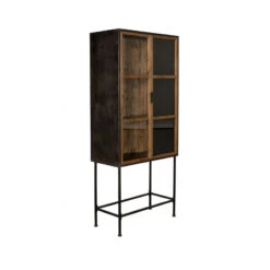 Vitrine En Bois Recyclé Avec Portes Vitrées BERLIN - Dutchbone -Magasin À Domicile vitrine en bois recycle avec portes vitrees berlin dutchbone 2